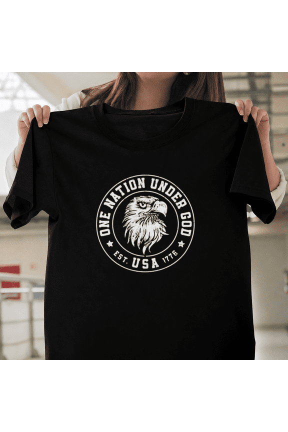 One Nation Under God Eagle T-Shirt USA Patriotic 4th of July American Pride Unisex T-ShirtPlus Size S–5XL Available