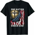 thumbnail image 1 of One Nation Under God Flag 4th of July Patriotic Christian T-Shirt USA American Flag Shirt Independence Day Freedom Tee, 1 of 1