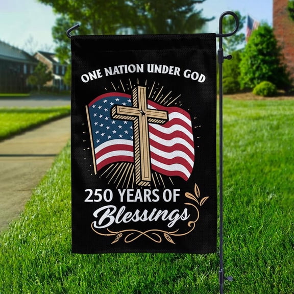 One Nation Under God Flag, Patriotic Anniversary Decor 12x18 POLE NOT INCLUDED Garden Flag