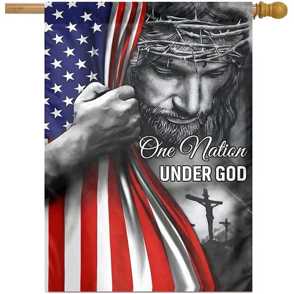 One Nation Under God Garden Flag - Christian - Jesus - USA Double Side Garden Flags House Yard Decor 28x40in