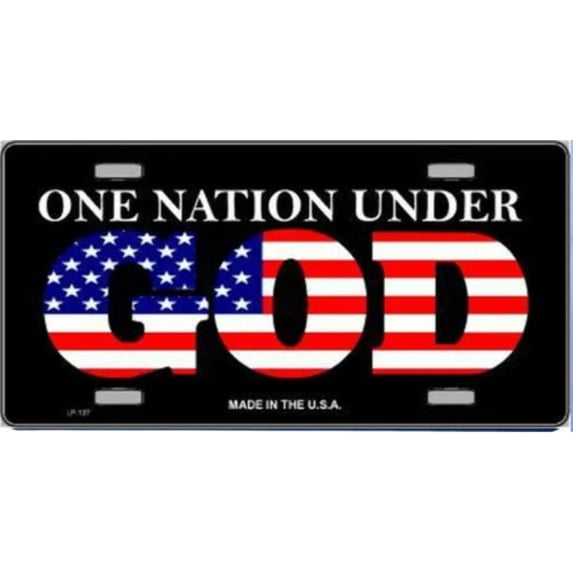 One Nation Under God Metal Novelty License Plate Tag