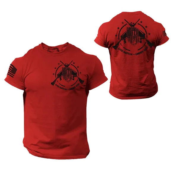 One Nation Under God Patriotic USA Flag Graphic T-Shirt