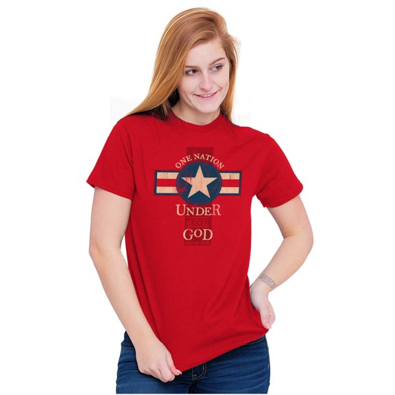 One Nation Under God Religious Men's Graphic T Shirt Tees Brisco Brands X