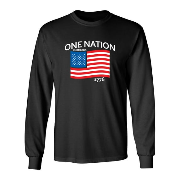 One Nation Under God Sarcastic Novelty Gift Idea Adult Humor Funny Men's Long Sleeve Shirts