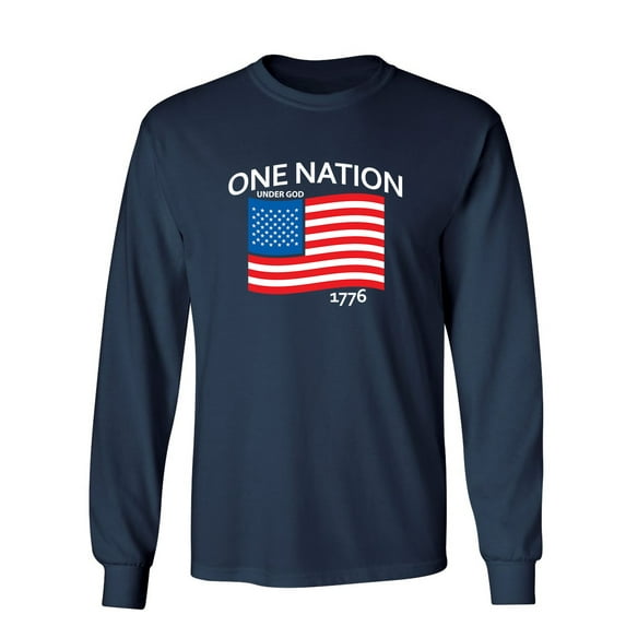 One Nation Under God Sarcastic Novelty Gift Idea Adult Humor Funny Men's Long Sleeve Shirts