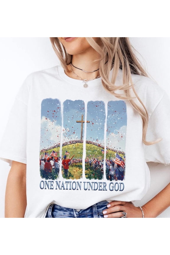 One Nation Under God Shirt, 4th of July Tee, Independence Day T-shirt, Patriotic T-Shirt, Fourth Of July Shirt, Independence Day 2025 All Size S-5Xl