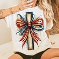 thumbnail image 1 of One Nation Under God T-Shirt – Christian Retro 4th of July Tee with USA Brushstroke Flag for Faith & Freedom, 1 of 5