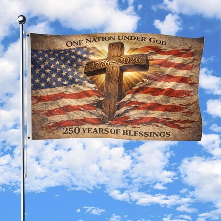 One Nation Under God USA 250 Years Blessing Flag 12x18 POLE NOT INCLUDED Garden Flag