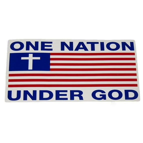 One Nation Under God USA Vinyl Decal Bumper Sticker 3.75"x7.5"