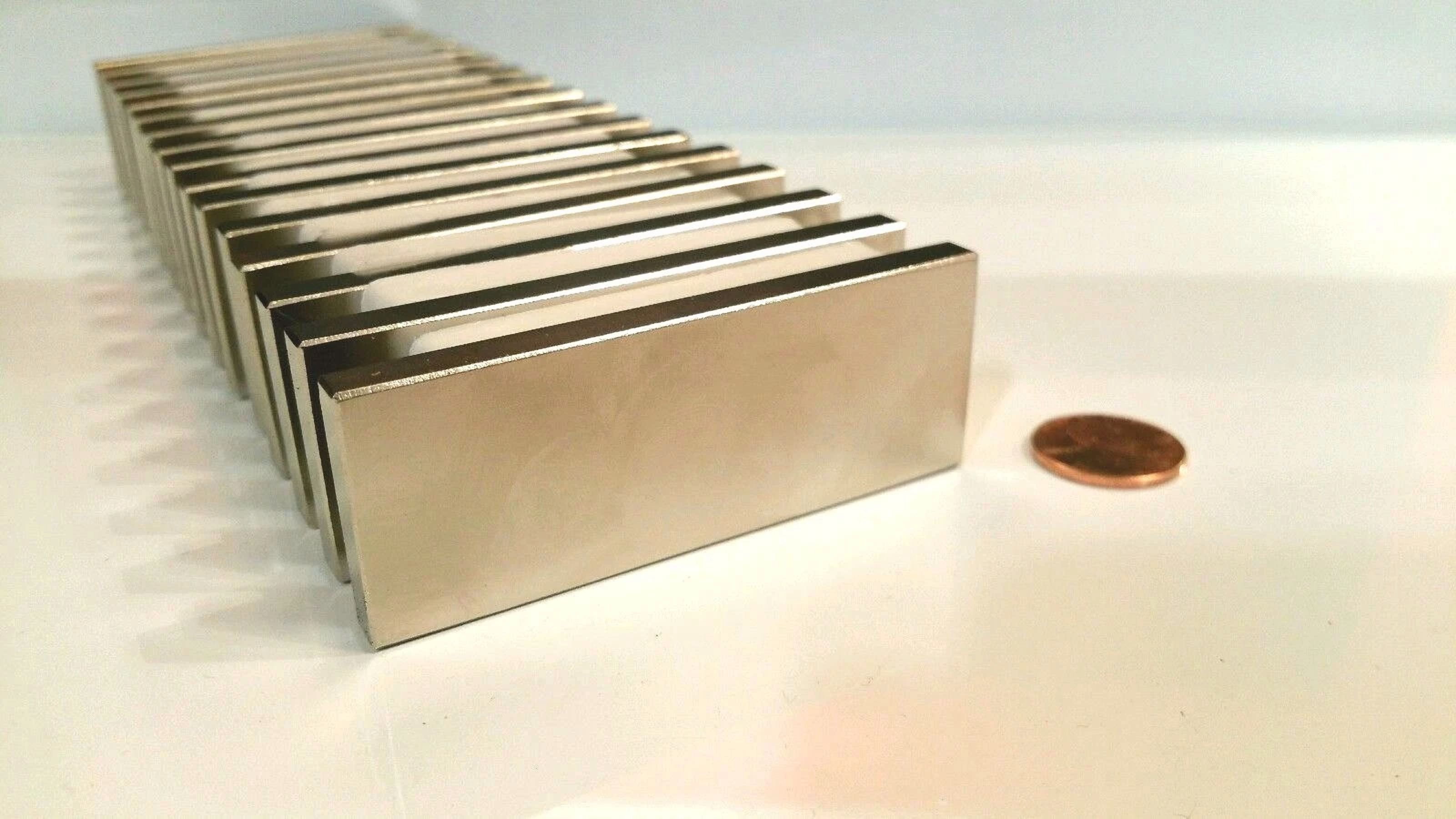One Neodymium N52 Block Magnet Super Strong Rare Earth 3" X 1-1/8" X 1/4"
