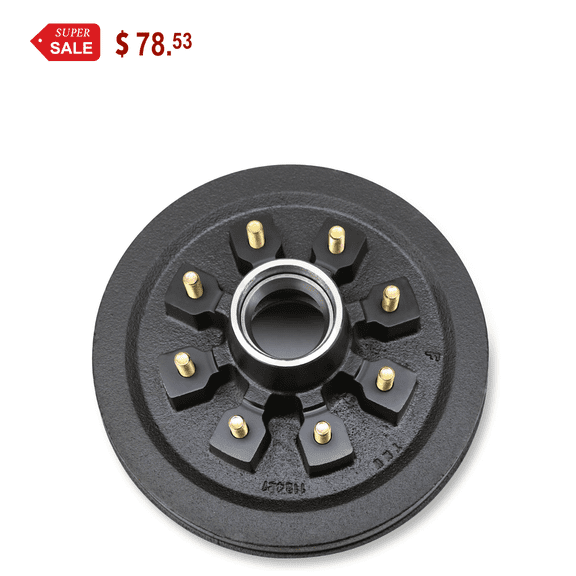 One New 12" X 2" trailer brake Drum 8 on 6.5" BC for 7000 lbs axle - 22004