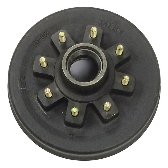 One New Heaby Duty 12" X 2" Trailer Brake Drum 8 on 6.5" B.C. w/ 9/16" studs for 7K-8K Lbs Axle - 22050