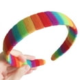 thumbnail image 1 of (One) New rainbow-colored striped headband-XL, 1 of 10
