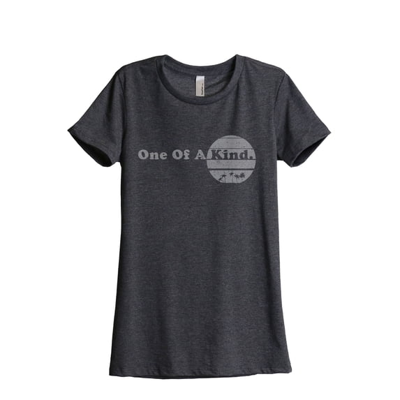 One Of A Kind Women's Fashion Relaxed T-Shirt Tee Charcoal Grey Small