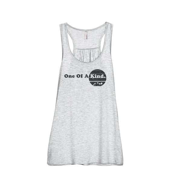 One Of A Kind Women's Fashion Sleeveless Flowy Racerback Tank Top Sport Grey Medium