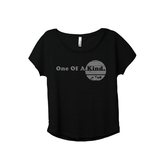 One Of A Kind Women's Fashion Slouchy Dolman T-Shirt Tee Heather Black X-Large