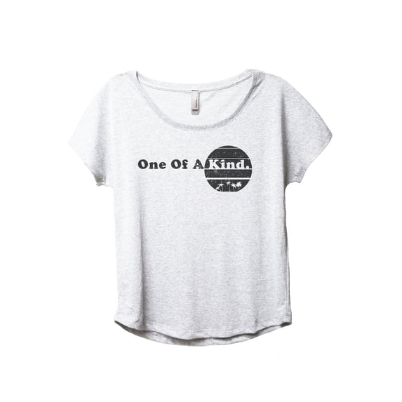 One Of A Kind Women's Fashion Slouchy Dolman T-Shirt Tee Heather White 3X-Large