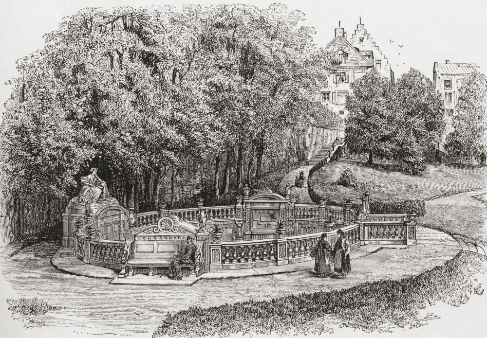 One Of The Sources Of The Danube At Donaueschingen In The Black Forest Baden-W Canvas Art - Ken Welsh Design Pics (18 x 12)