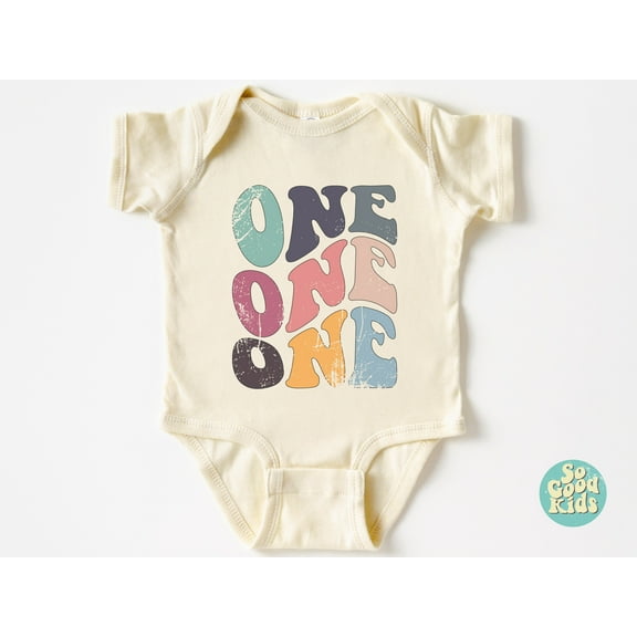 One One One Shirt, Wavy One Shirt, First Birthday Gift, Baby Shower Gift Idea, 1St Birthday Girl, Cute Baby Bodysuit For One Year Old Cool Baby Clothing, Cute Baby Onesie, BABY BODYSUIT LAT 4424