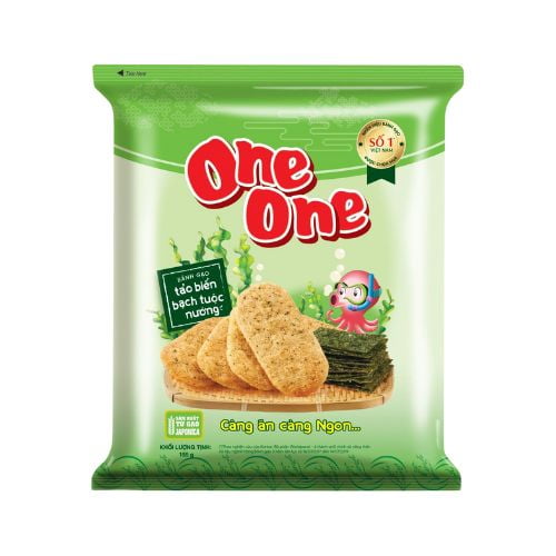 One One Rice Crackers, Grilled Octopus Seaweed Flavor, 5.47 oz (155g)
