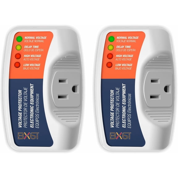 One Outlet Plug in Volta Protector for Home Protects Against High and Low Volta Sur Protector for Refrirator/TV/PC 120V 1800W (2 Pack)