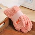 thumbnail image 1 of One Pack Solid Pastel Fuzzy Lounge Socks With Tiny Bow Decoration, Stretch Comfort Cuff Hosiery, Heat Lock Socks for All Day Home Relaxation Pink, 1 of 4
