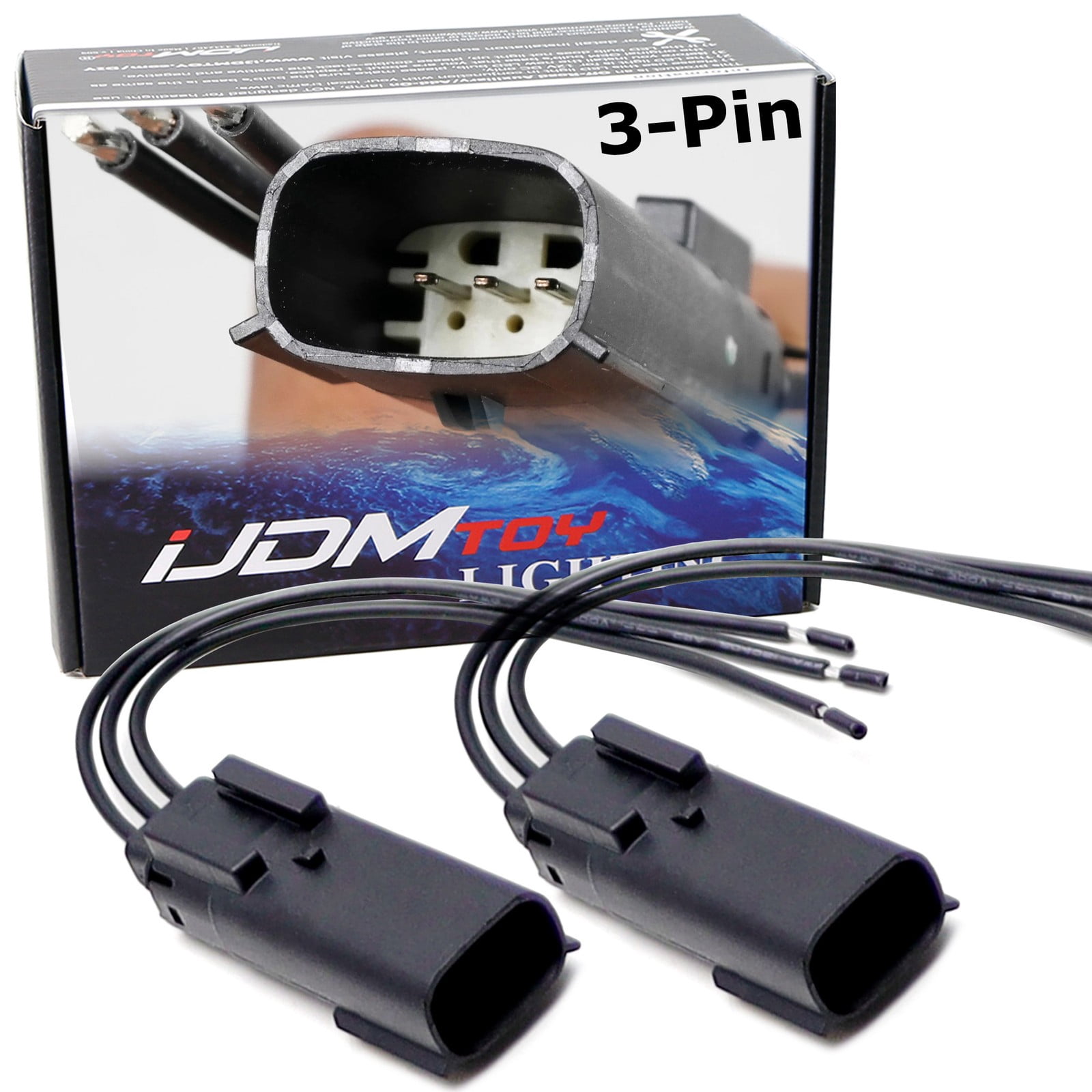 One Pair 3-Pin MX150 Male Connector Adapter w/ 5-Inch Wire Leads Pigtail, 12V 22A Multi-Purpose Electrical Connector Wire Harness