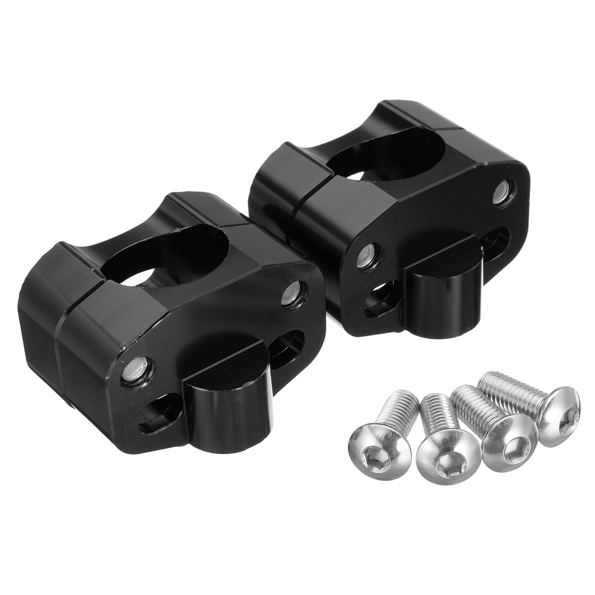One Pair 7/8 inch to 1 1/8 inch Handlebar Mounts Clamps Adapters for Dirt Bike ATV Black