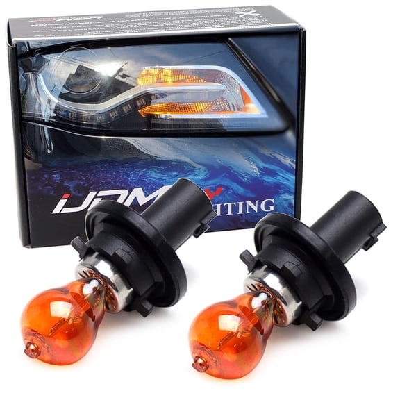 One Pair Amber Lens Automotive Use 12VDC 24W PH24WY 12272 HPC24WY 24W Halogen Bulbs For Turn Signal, DRL, Indicator Light, etc