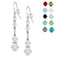 thumbnail image 1 of One Pair Austrian Crystal Triple Bicone Earrings with Sterling Silver Earwires - Clear, 1 of 3