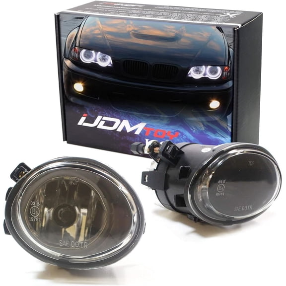 One Pair Clear Lens Fog Lights Foglamps w/Halogen Bulbs For 2001-2005 BMW E46 M3, 3 Series w/M-Tech Bumper or 1999-2002 BMW E39 M5 (OEM# 63 17 7 894 018, 63 17 7 894 017)