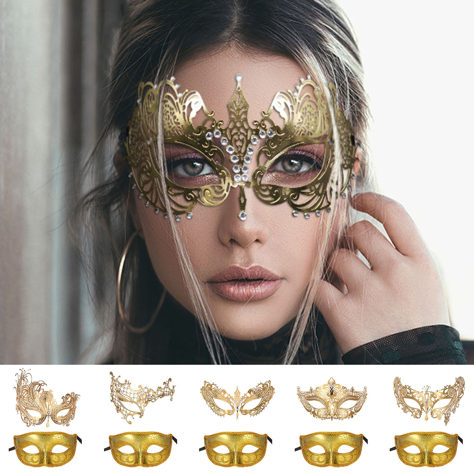 Black Mens Masquerade Mask Christmas Party Mask for Men Wedding