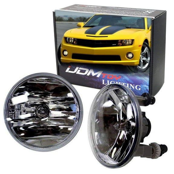 One Pair Driver Passenger Sides Smoked Lens Fog Light Lamps w/5202 Halogen Bulbs For Chevrolet GMC Ford (OEM# 15839896)
