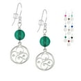 thumbnail image 1 of One Pair Handmade Round Filigree Sterling Silver Beaded Earrings - Teal, 1 of 3