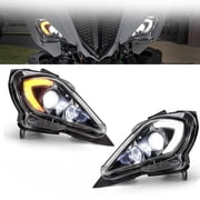 One Pair LED Headlights Compatible with YAMAHA RAPTOR YFZ 450 700 700R YFM 250 350 2006-2025 Headlight Kit with DRL & Turn Signal