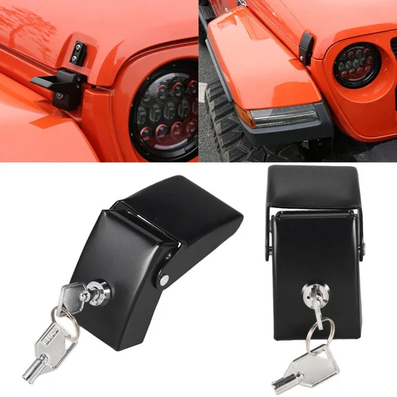 One Pair Locking Hood Catch Hood Lock Latches for Jeep Wrangler JK JKU 2007-2018