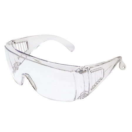 One Pair MotoFrames High Impact Safety Glasses, Goggles Fits Over The Glasses Clear Frame, Lens, Max UV Protection Side Shields, Anti-Glare Brow Guard