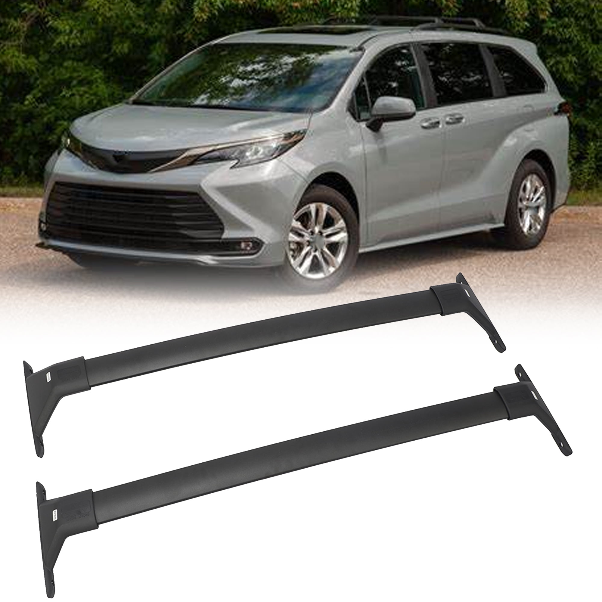 One Pair Roof Racks Cross Bars Black For Toyota Sienna 2021 2022 2023 ...