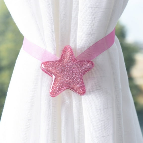 One Pair Star Magnetic Curtain Buckle Silk Holder Tiebacks Shining Curtain Buckle