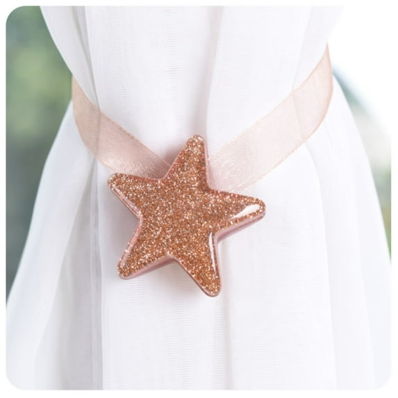 One Pair Star Magnetic Curtain Buckle Silk Holder Tiebacks Shining Curtain Buckle