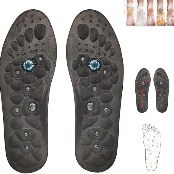 (One Pair) Unisex Acupoint Massage Insoles, PU Material, Comfortable Support Arch Foot, Foot Reflex Insole, Breathable, Sports Comfortable Sole Buffer