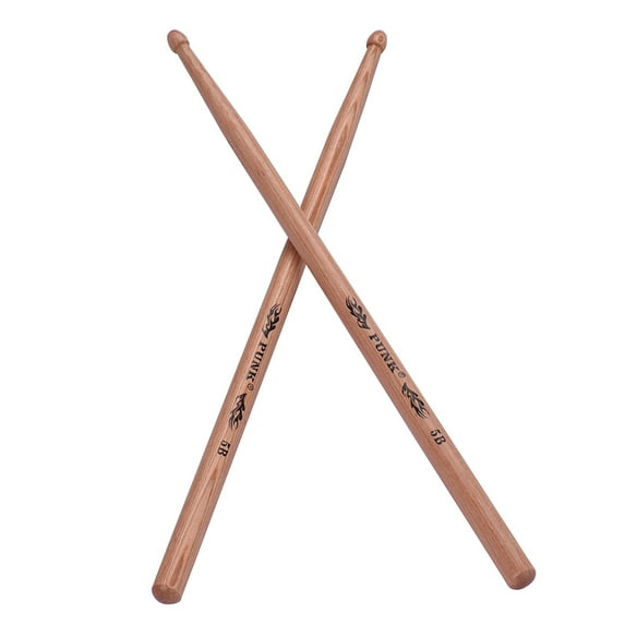 One Pair of 5B Wooden Drumsticks Drum Sticks Hickory Wood Drum Set Accessories