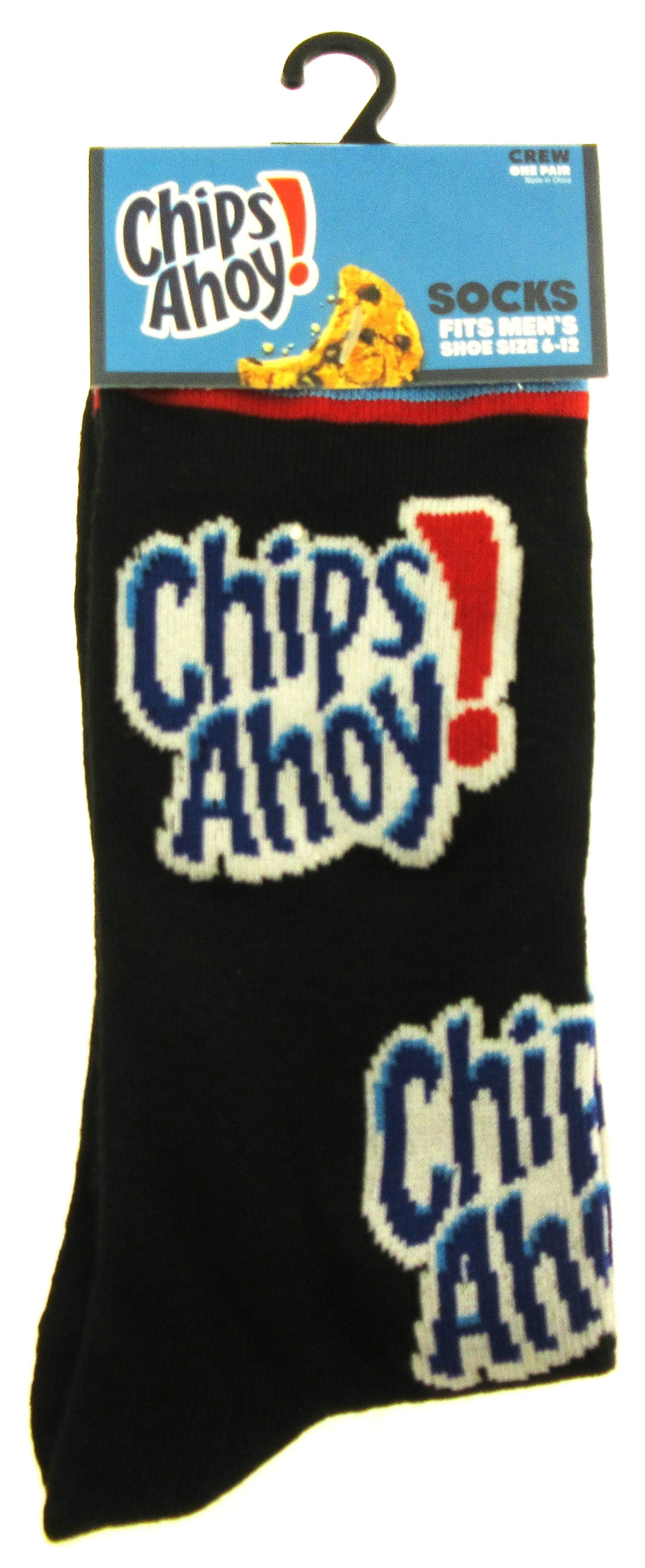 One Pair of Chips Ahoy Crew Socks for Men Shoe Sizes 6 12