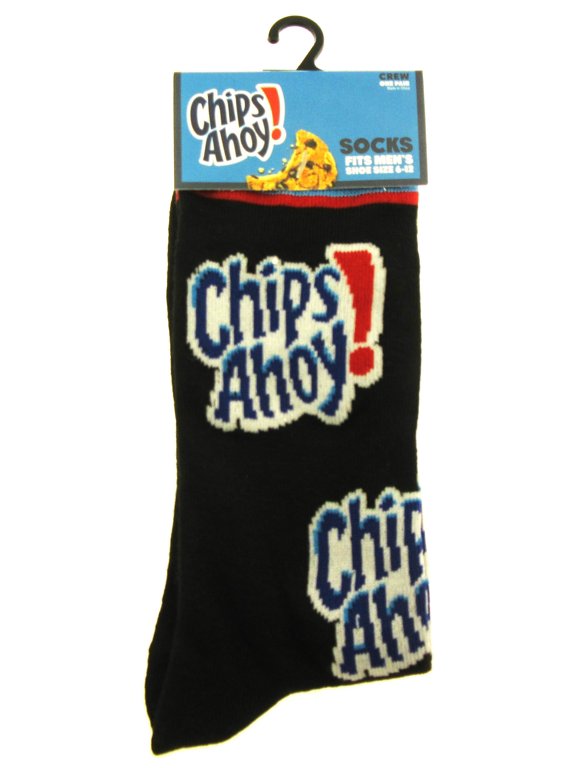 One Pair of Chips Ahoy Crew Socks for Men Shoe Sizes 6 - 12
