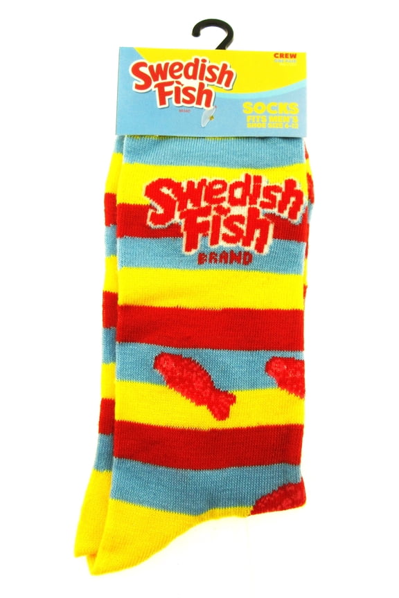 One Pair of Swedish Fish Crew Socks for Men Shoe Sizes 6 - 12
