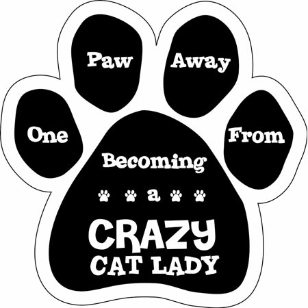 One Paw Away From Crazy Cat Lady Magnet