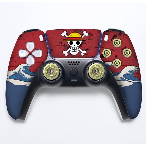 One Peice Bullet Custom PS-5 Controller Wireless compatible with Play-Station 5 Console by BCB Controllers | Proudly Customized in USA with Permanent HYDRO-DIP Printing (NOT JUST A SKIN) [video game]