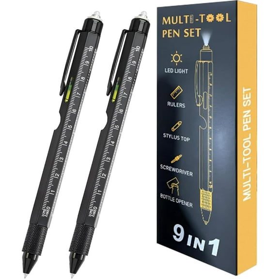 One Pen Nine Functions, 9 In 1 Multitool Pen, Multi Tool Pen Set, Cool Gadgets, White Elephant Gifts For Adults