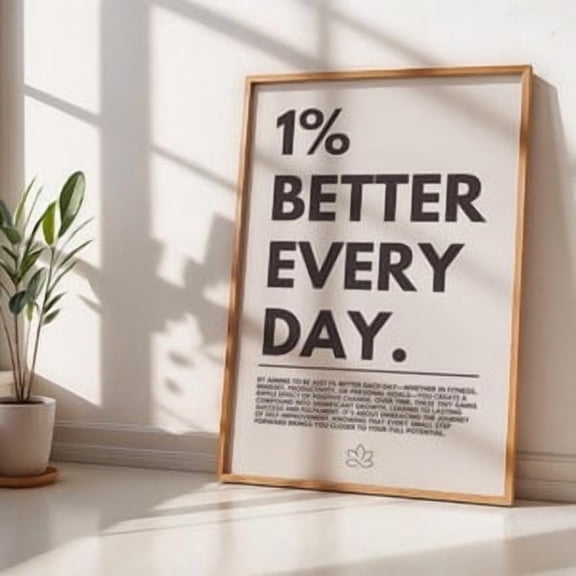 One Percent Better Everyday Poster, Poster Home Decor , Poster Print Only