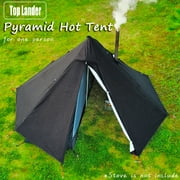 One Person Camping Tipi Hot Tents with Stove Jack 4 Season Teepee Tent for Hunting Backpacking Hiking Black